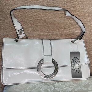 Steve Madden White Shoulder Bag with Silver Accents
